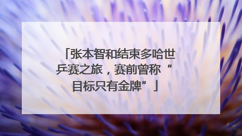 张本智和结束多哈世乒赛之旅，赛前曾称“目标只有金牌”