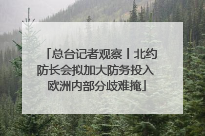 总台记者观察丨北约防长会拟加大防务投入 欧洲内部分歧难掩