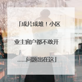 成片成堆！小区业主窗户都不敢开……问题出在这