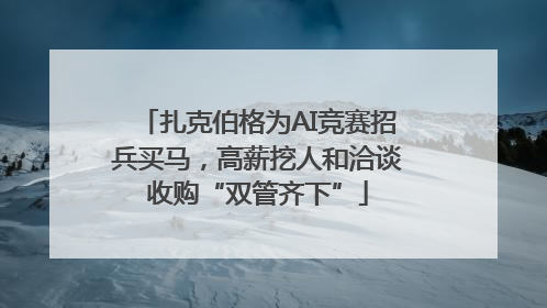扎克伯格为AI竞赛招兵买马，高薪挖人和洽谈收购“双管齐下”