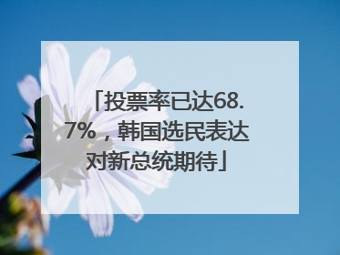 投票率已达68.7%，韩国选民表达对新总统期待