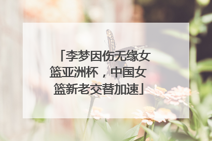 李梦因伤无缘女篮亚洲杯，中国女篮新老交替加速