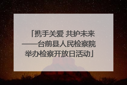 携手关爱 共护未来——台前县人民检察院举办检察开放日活动