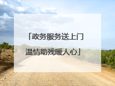 政务服务送上门 温情助残暖人心