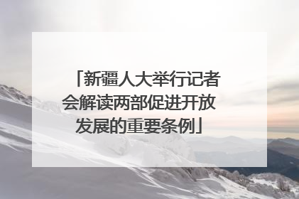 新疆人大举行记者会解读两部促进开放发展的重要条例