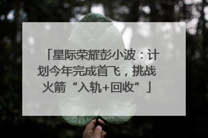 星际荣耀彭小波：计划今年完成首飞，挑战火箭“入轨+回收”