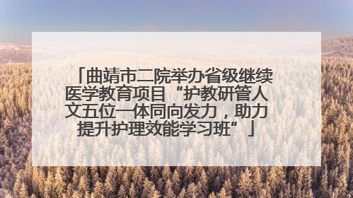 曲靖市二院举办省级继续医学教育项目“护教研管人文五位一体同向发力，助力提升护理效能学习班”