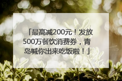 最高减200元！发放500万餐饮消费券，青岛喊你出来吃饭啦！