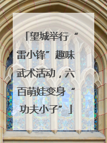 望城举行“雷小锋”趣味武术活动，六百萌娃变身“功夫小子”
