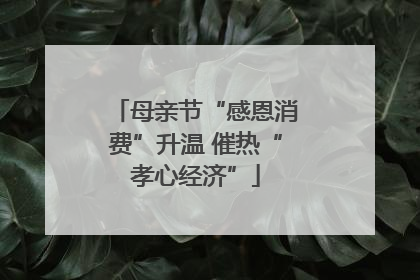 母亲节“感恩消费”升温 催热“孝心经济”