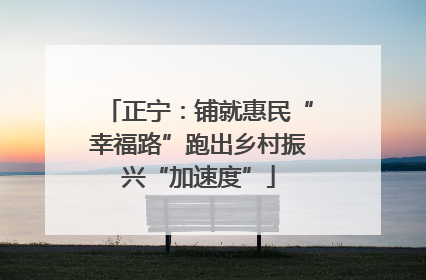 正宁：铺就惠民“幸福路”跑出乡村振兴“加速度”