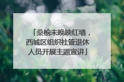 桑榆未晚映红墙，西城区组织社管退休人员开展主题宣讲