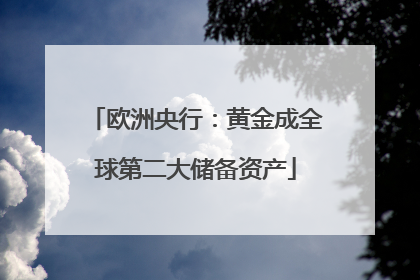 欧洲央行：黄金成全球第二大储备资产