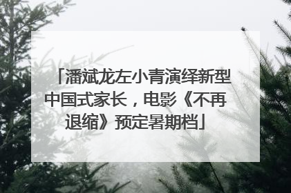 潘斌龙左小青演绎新型中国式家长，电影《不再退缩》预定暑期档