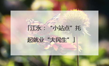 江永：“小站点”托起就业“大民生”