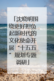 沈晓明围绕更好担负起新时代的文化使命开展“十五五”规划专题调研