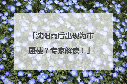 沈阳雨后出现海市蜃楼？专家解读！
