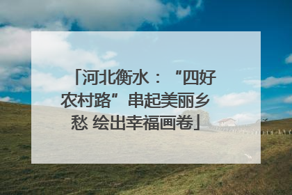 河北衡水：“四好农村路”串起美丽乡愁 绘出幸福画卷