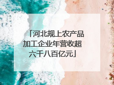河北规上农产品加工企业年营收超六千八百亿元