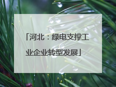 河北：绿电支撑工业企业转型发展