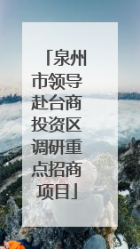 泉州市领导赴台商投资区调研重点招商项目