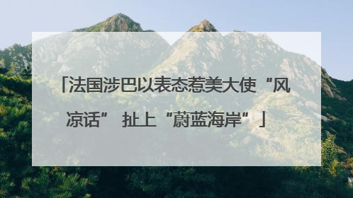 法国涉巴以表态惹美大使“风凉话” 扯上“蔚蓝海岸”