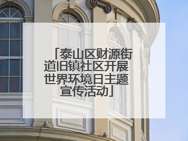 泰山区财源街道旧镇社区开展世界环境日主题宣传活动