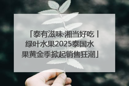 泰有滋味·湘当好吃丨绿叶水果2025泰国水果黄金季掀起销售狂潮