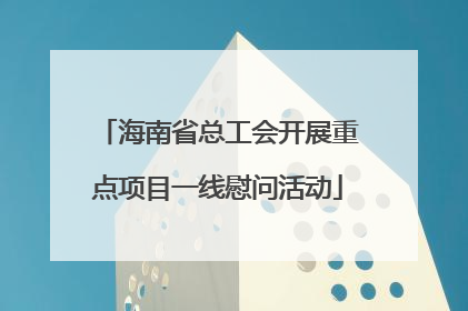海南省总工会开展重点项目一线慰问活动