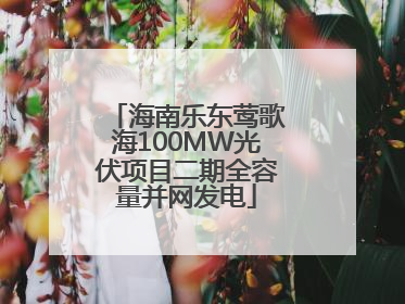 海南乐东莺歌海100MW光伏项目二期全容量并网发电