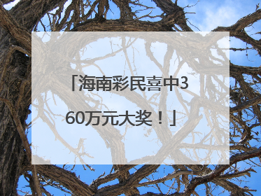 海南彩民喜中360万元大奖！