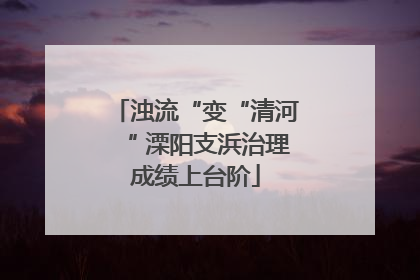 浊流“变“清河“ 溧阳支浜治理成绩上台阶