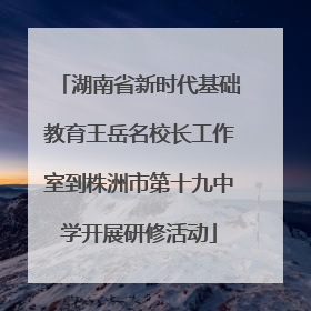 湖南省新时代基础教育王岳名校长工作室到株洲市第十九中学开展研修活动