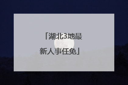 湖北3地最新人事任免