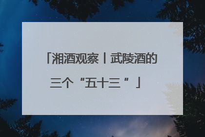 湘酒观察丨武陵酒的三个“五十三 ”
