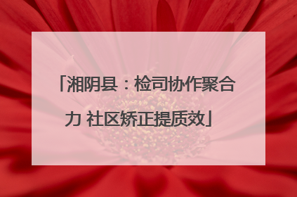 湘阴县：检司协作聚合力 社区矫正提质效