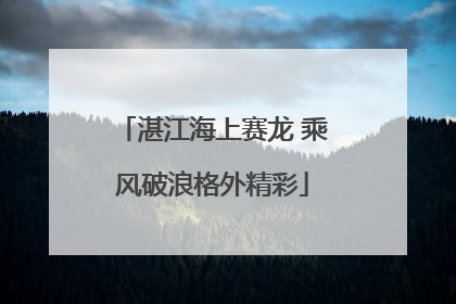 湛江海上赛龙 乘风破浪格外精彩