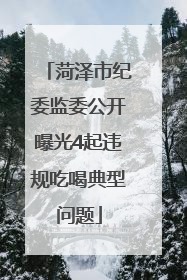 菏泽市纪委监委公开曝光4起违规吃喝典型问题