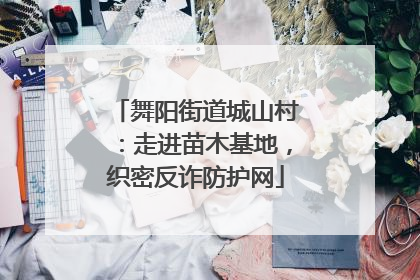 舞阳街道城山村：走进苗木基地，织密反诈防护网
