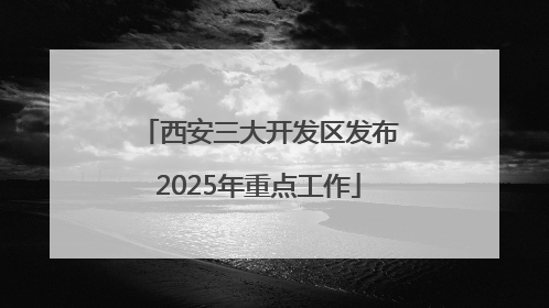 西安三大开发区发布2025年重点工作