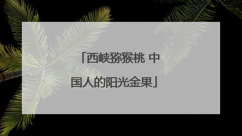 西峡猕猴桃 中国人的阳光金果