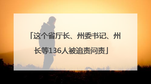 这个省厅长、州委书记、州长等136人被追责问责