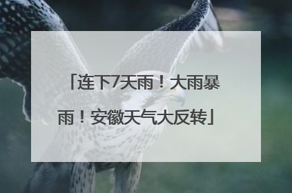 连下7天雨！大雨暴雨！安徽天气大反转