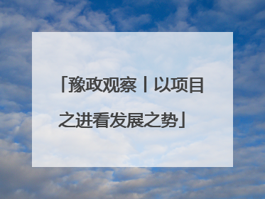 豫政观察丨以项目之进看发展之势