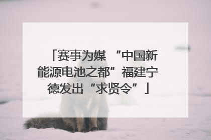赛事为媒 “中国新能源电池之都”福建宁德发出“求贤令”