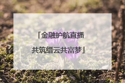 金融护航直播 共筑缙云共富梦
