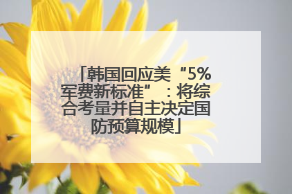 韩国回应美“5%军费新标准”：将综合考量并自主决定国防预算规模