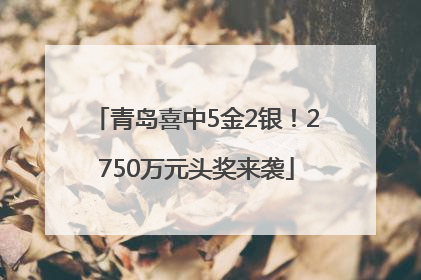 青岛喜中5金2银！2750万元头奖来袭