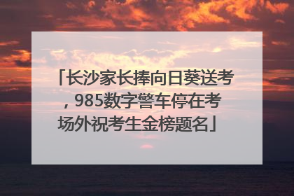 长沙家长捧向日葵送考，985数字警车停在考场外祝考生金榜题名