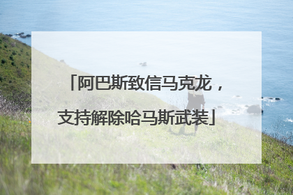 阿巴斯致信马克龙，支持解除哈马斯武装